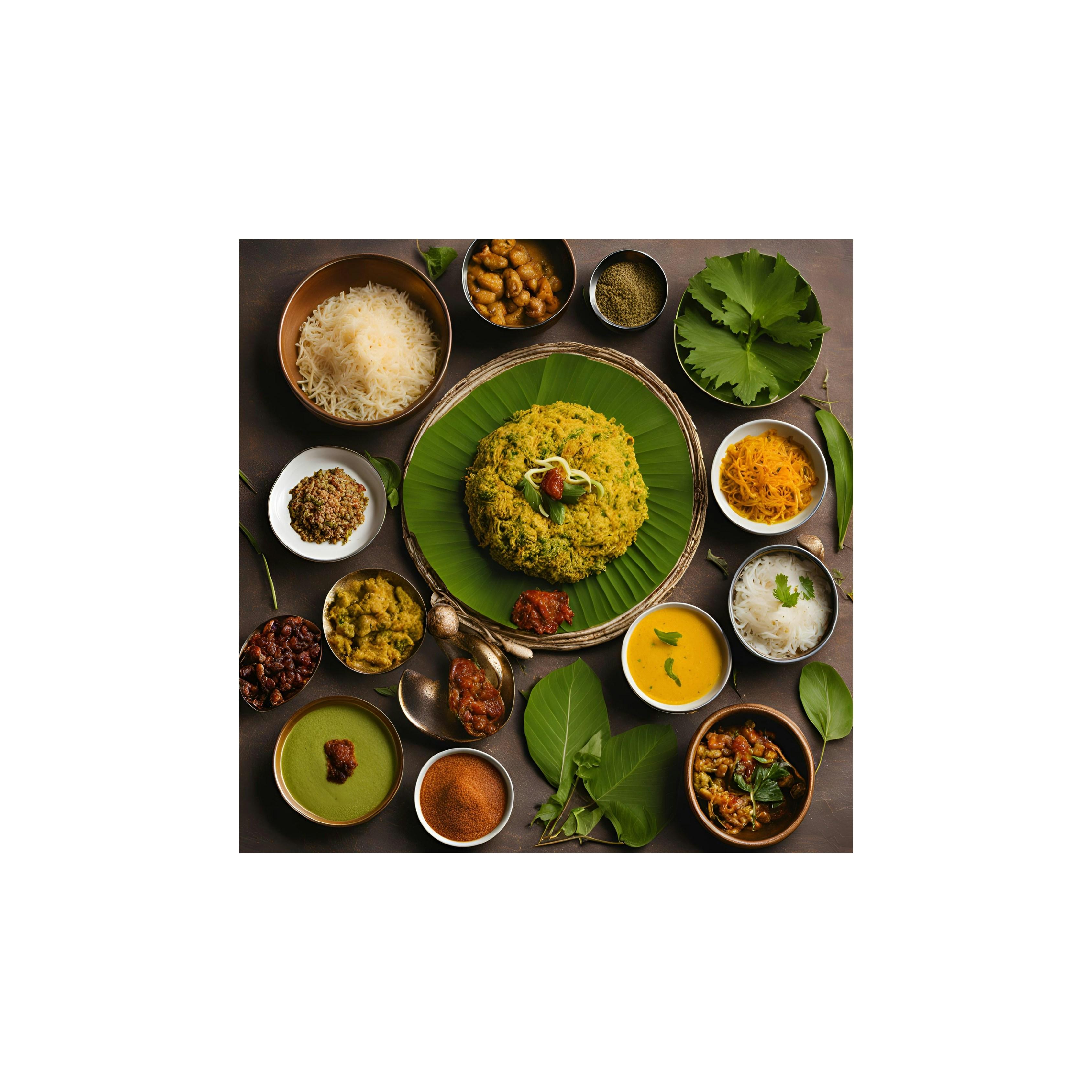 Colorful healthy Indian dinner spread with multiple dishes on table