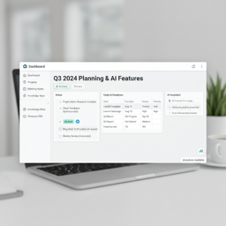 Notion AI document editor with AI writing suggestions
