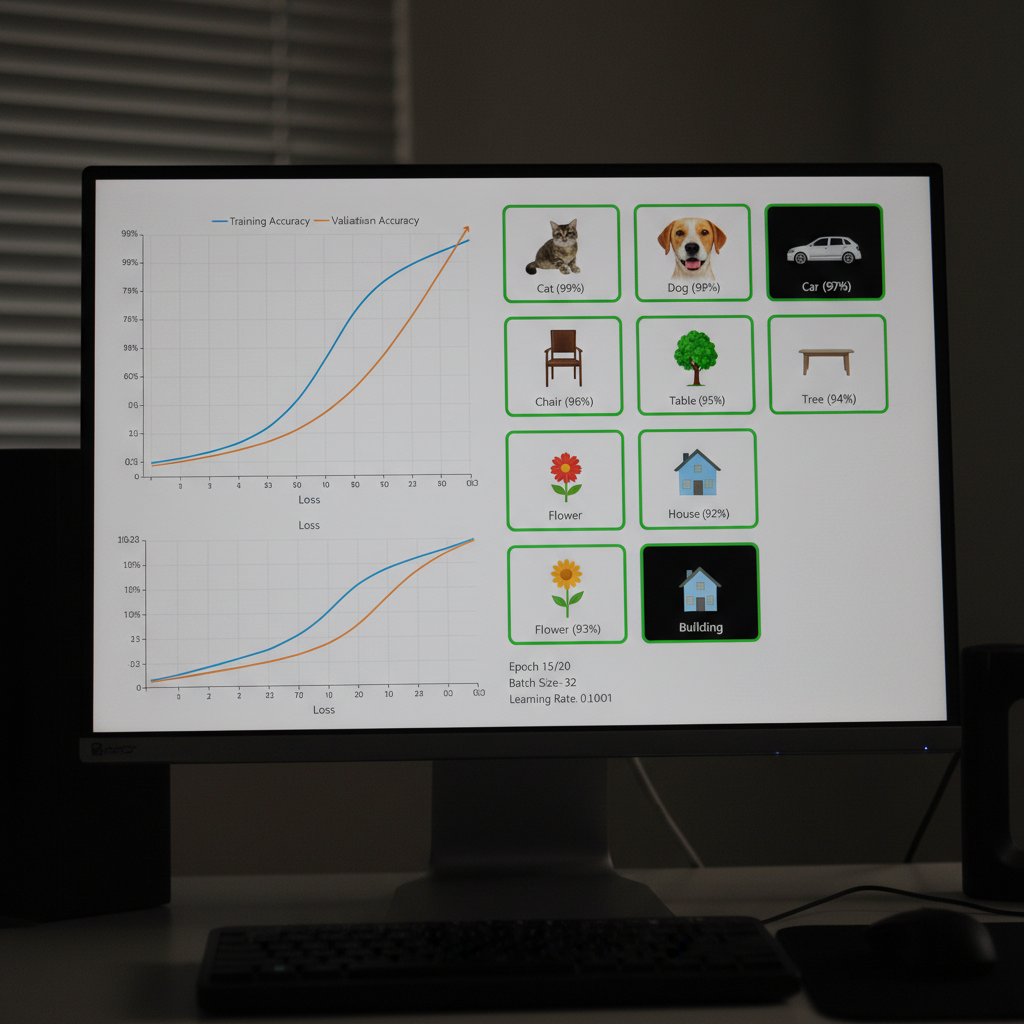 Futuristic AI interface with glowing neural network visualization