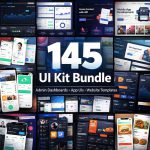 145 UI Kit Bundle Mega Pack | Figma App UI Kits + Admin Dashboards + Website Templates + Landing Pages + 3D Icons | UX/Ui Design Bundle