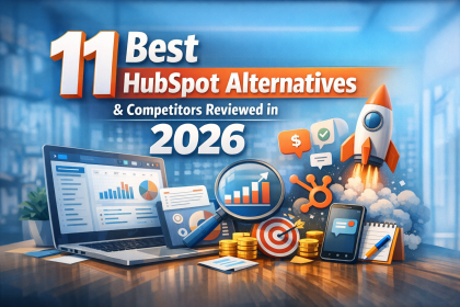11 Best HubSpot Alternatives and Competitors Reviewed in 2026 – CRM comparison graphic