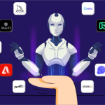 Best AI tools for images and design — abstract gradient with brush and camera icons