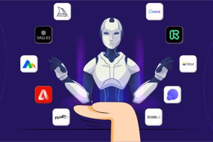 Best AI tools for images and design — abstract gradient with brush and camera icons