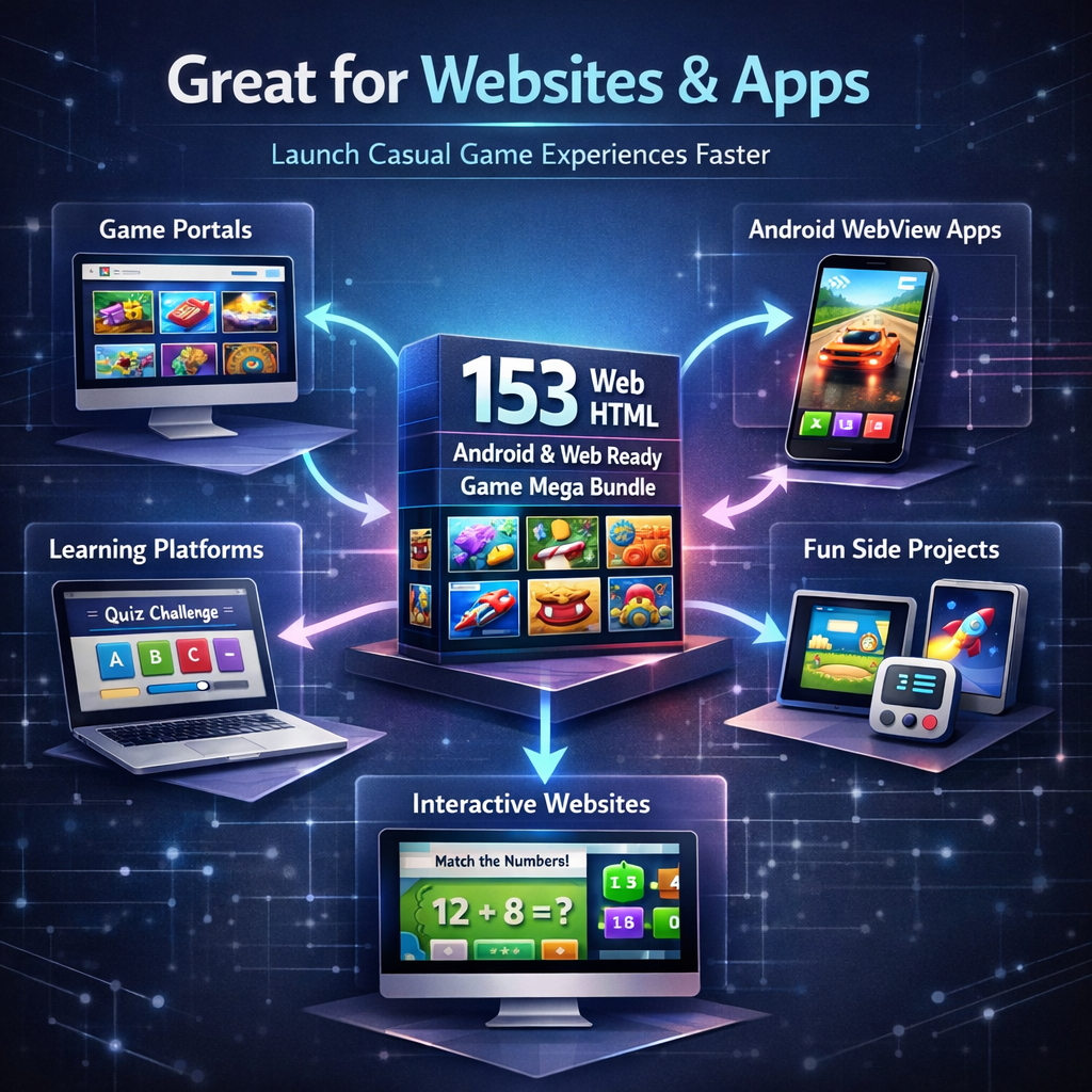 153 HTML5 Game Mega Bundle | Web + Android WebView Ready Casual Games Pack | Browser Game Templates - Image 7
