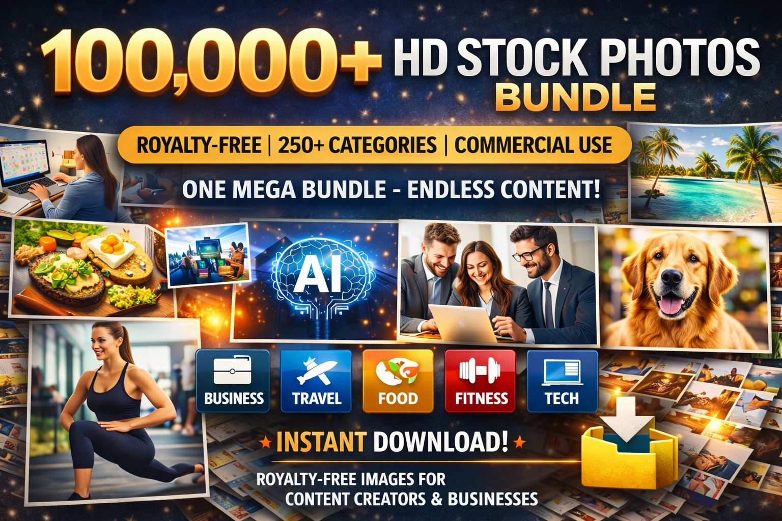 100,000+ HD Stock Photos Bundle (Royalty-Free) | 250+ Categories | Commercial Use | Content Creator & Business Pack - Image 2