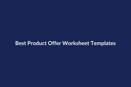Best Product Offer Worksheet Templates – SenseCentral guide