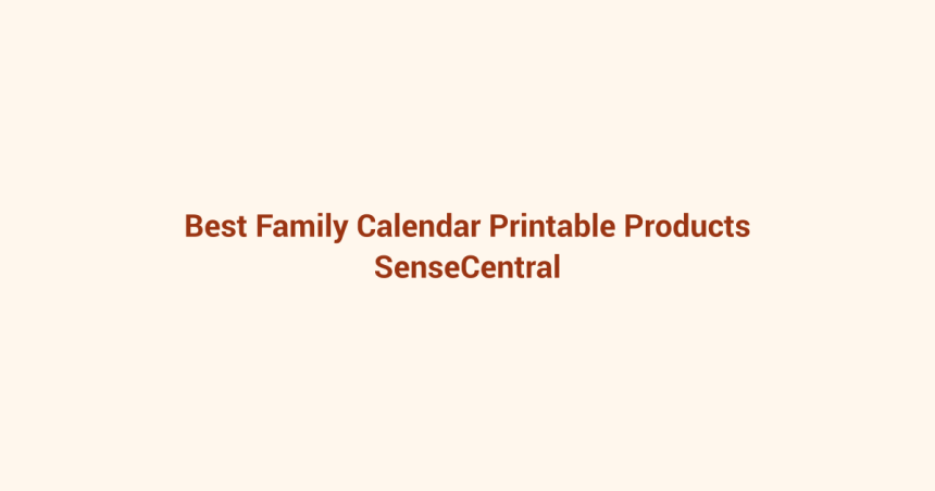 Best Family Calendar Printable Products featured image