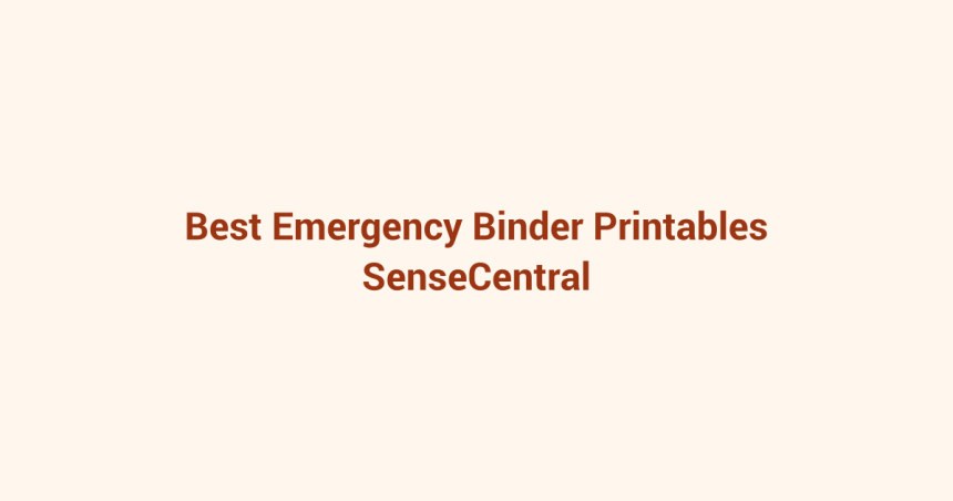 Best Emergency Binder Printables featured image