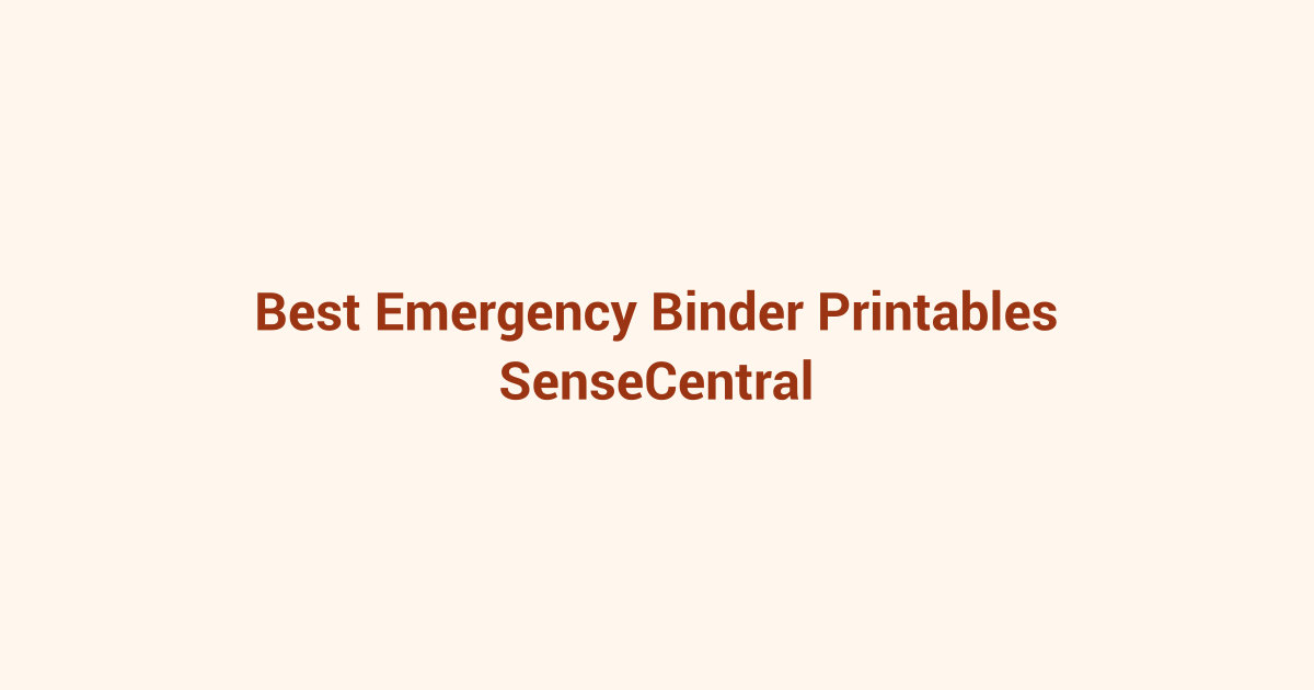 Best Emergency Binder Printables featured image