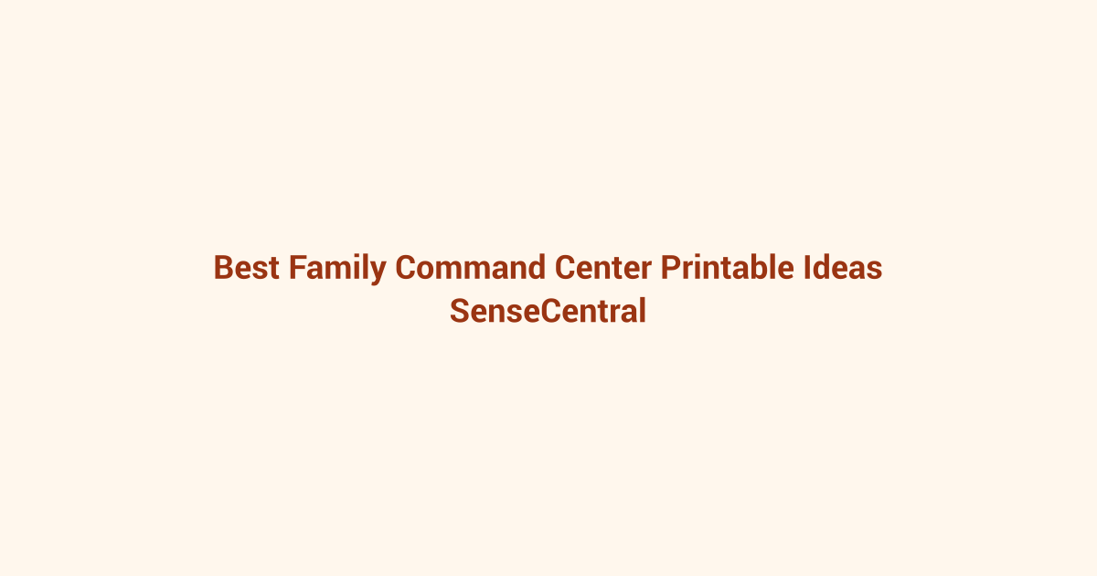 Best Family Command Center Printable Ideas featured image