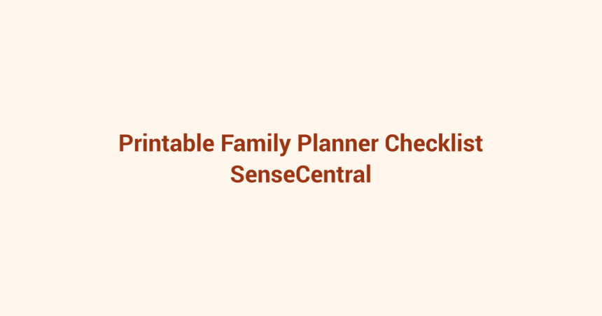 Printable Family Planner Checklist featured image