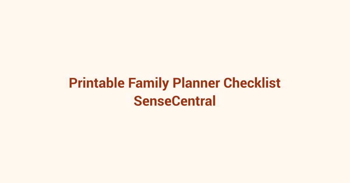Printable Family Planner Checklist featured image