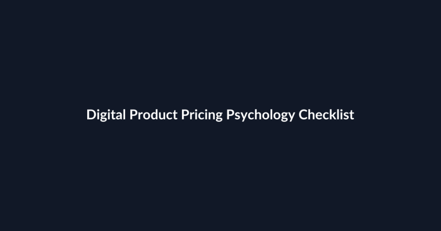 Digital Product Pricing Psychology Checklist guide by SenseCentral