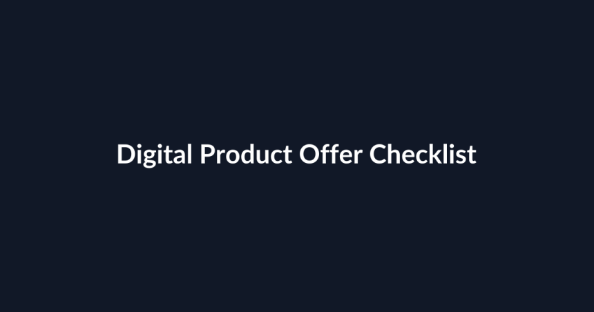Digital Product Offer Checklist guide by SenseCentral